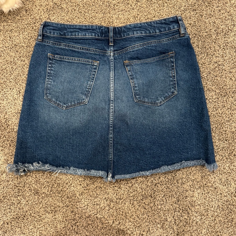 LOFT Dark Blue Denim Mini Skirt - Picture 3 of 3